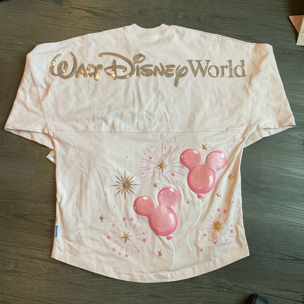 NWT Walt Disney World Pink Balloons Sequin Spirit Jersey - Picture 2 of 3